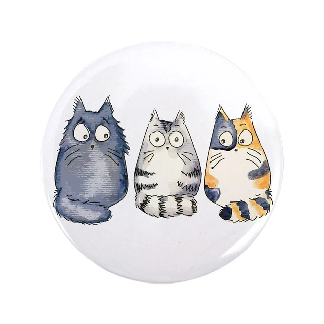 CafePress Three 3 Cats 3.5 Button 3.5" Button (500206786)
