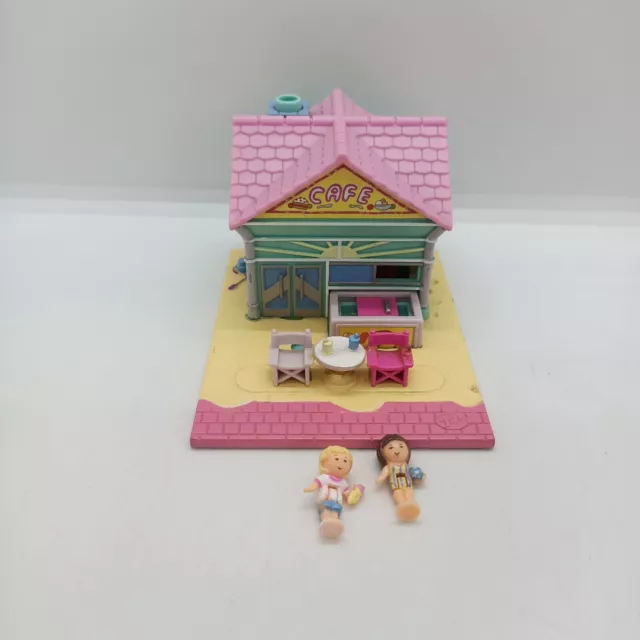 Vintage Polly Pocket Bluebird 1993 Pollyville Beach Cafe Complete With Figures