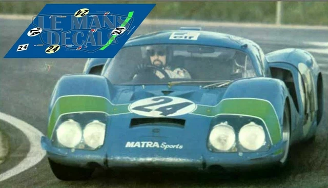 Decalcomanie Matra MS630 Le Mans 1968 - Adesivi Multiscala 1:24 1:32 1:43 1:18 1:64 1:87