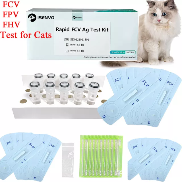 Feline FHV, FPV, FCV - Virus Rapid Home Test Kit for Cats