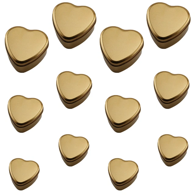 12 pz contenitore di latta a forma di cuore contenitore per regali
