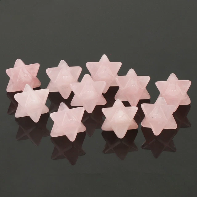 20x Wholesale Natural Rose Quartz Stone Merkaba Star Crystal Skull Reiki Healing