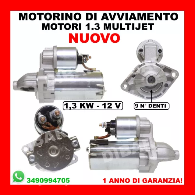 Motorino Di Avviamento Nuovo Fiat Doblo' 1.3 D Multijet Mjet Dal 2004 188A9000