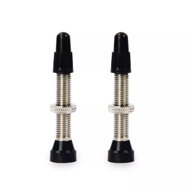 Bike Bicycle Tubeless 35mm Presta Universal Alloy Valve Stem Pair of 2 Silver