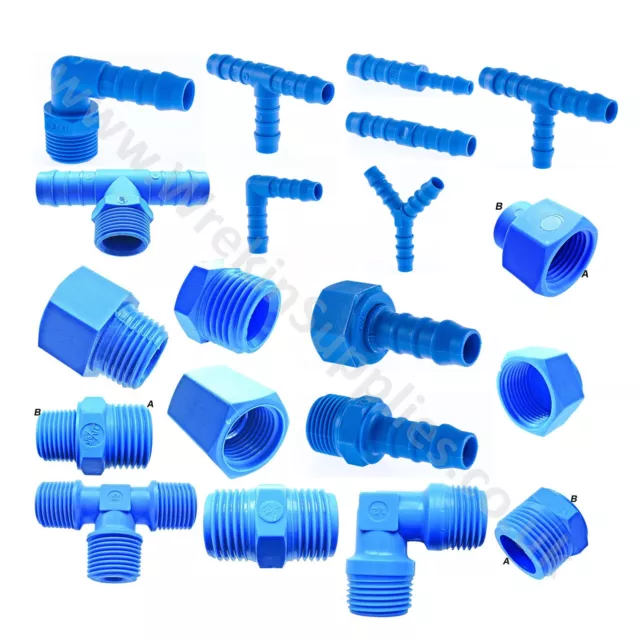 TEFEN Hose Tail Connectors Hose Adaptors Nylon Pipe Tube Joiners Pipe Fittings