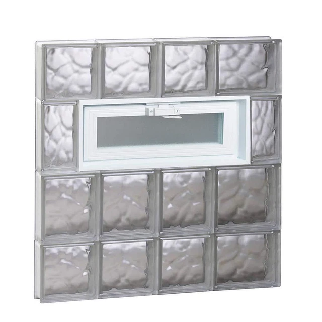 Clearly Secure Glass Block Window 25" x 27' x 3.125" Frameless Wave Pattern
