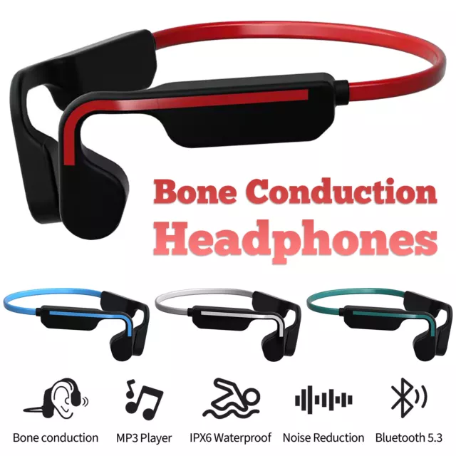 Bone Conduction Headphones Bluetooth 5.3 Wireless Earbuds Outdoor Sport Headset,