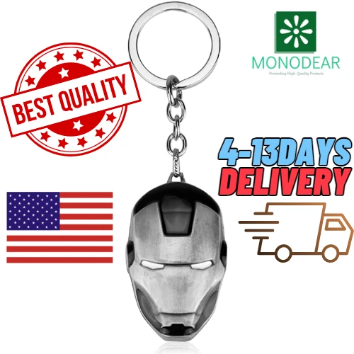 Disney Marvel Superhero Iron Man Keychain Vintage Avengers Gift For Men Women