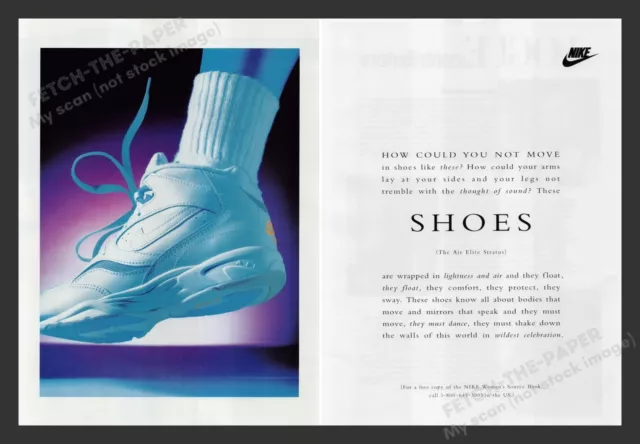 Nike Shoes The Air Elite Stratus 1990s Print Advertisement (2 pages) 1993