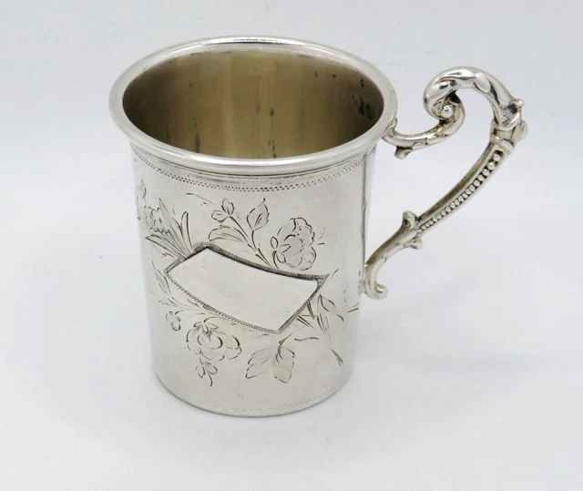 Antique Early 20th Century German Solid Silver Baptism Mug Fully Marked