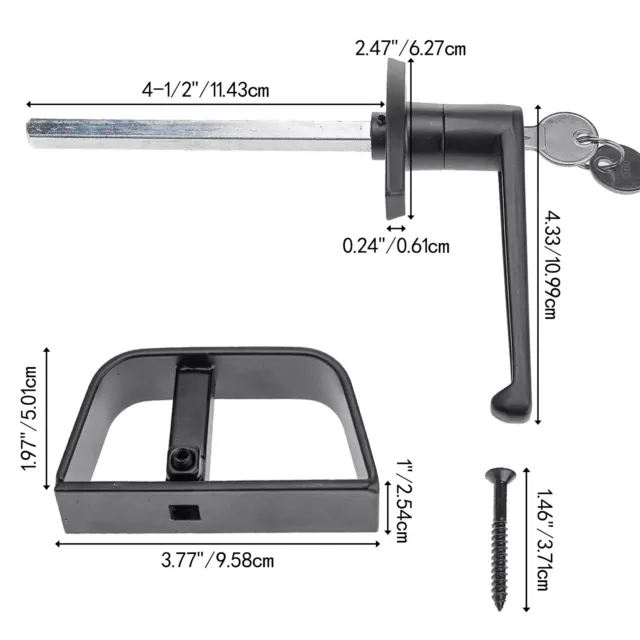 Shed Door Latch L-Handle Lock Kit w/ 2 Keys,4-1/2" Stem Shed Lock Barn Door Lock 3
