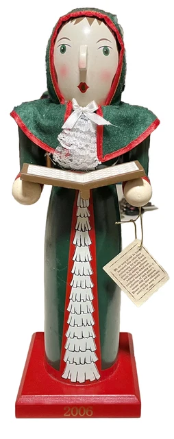 TARGET Nutcracker Christmas Caroler Woman 8" Wood 2006 Holiday Limited Edition