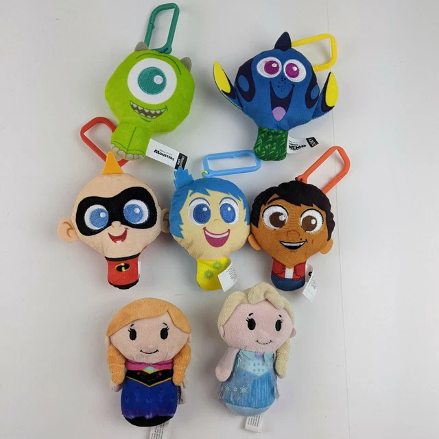 DISNEY PIXAR PLUSH Keychain Lot McDonalds Happy Meal Toy Clips + Elsa