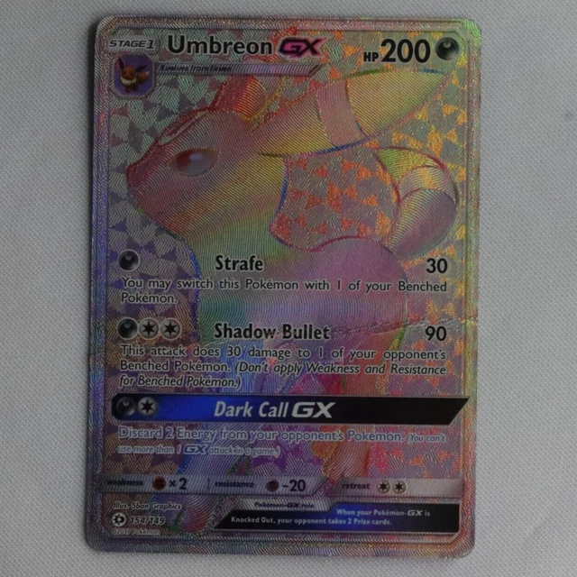 Umbreon GX - 154/149 - Sun & Moon - HP - Rainbow Rare Pokemon Card - HD Photos