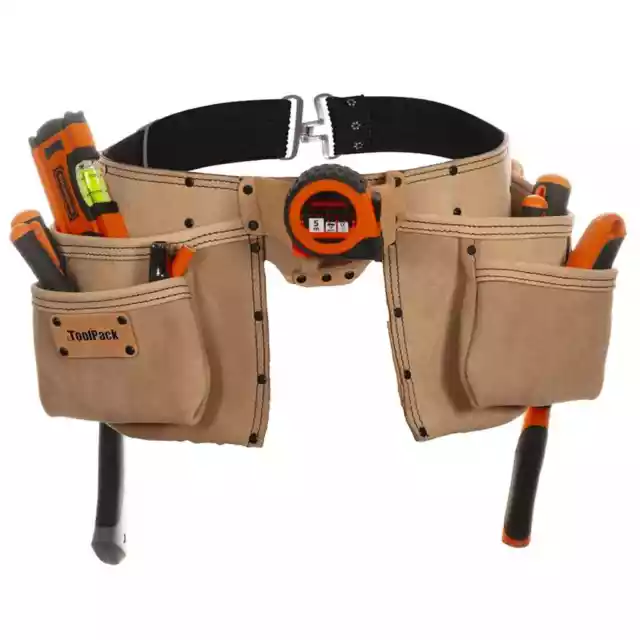 Toolpack Profi-Doppelholster-WerkzeuggÃ¼rtel Elite Beige