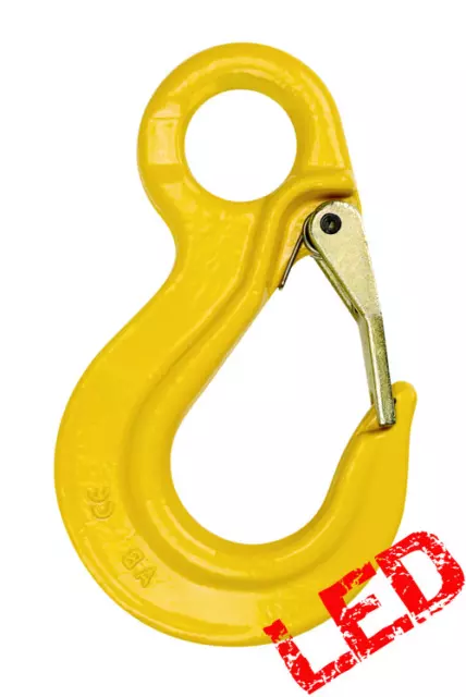 NEW industrial lifting equipment 8mm G80 Eye Sling Hook with Safety Latch
