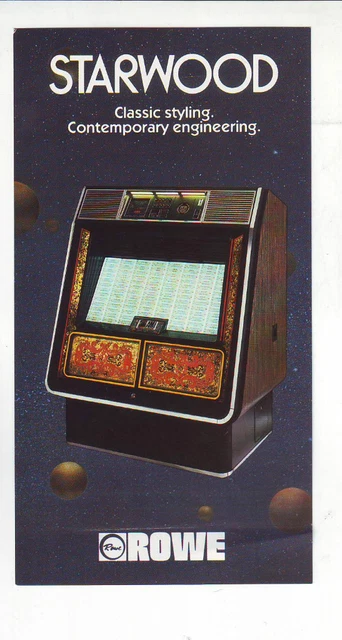 Starwood Jukebox Mini Flyer Original Phonograph Music Promo Rowe 1981