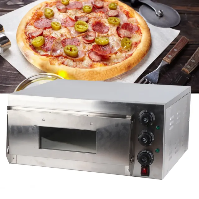 Pizzaofen elektrisch Minibackofen 1-Etagen Pizzamaker Gastro Backofen 2000W
