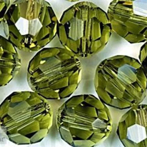 x 20 Cristalli SWAROVSKI ELEMENTS ORIGINALI 8mm 8 mm ROUND BEAD KHAKI COLOUR