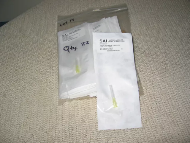 Lot #19 SAI Infusion Technologies 30G 0.5" Blunt Needle Capped 22 Count