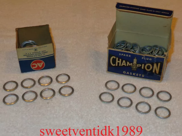 (8)......‘NOS’ Champion 18mm Spark Plug Gaskets......Steel.....Made in USA