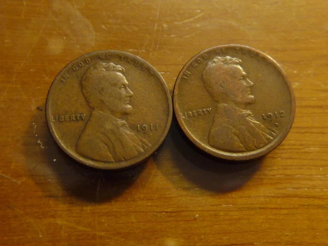 1911-D & 1912-D Lincoln Head Cent VG Condition SKU# 29268