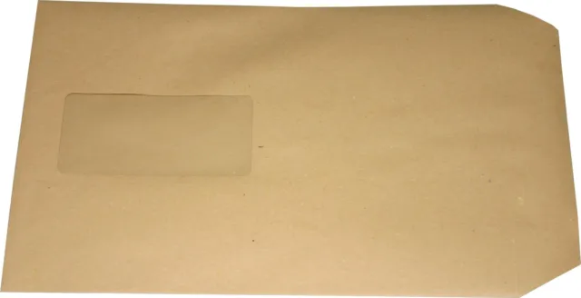 100 Pièces Enveloppes A5 C5 Braun avec Fenêtre Enveloppes Sk