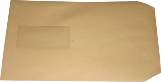 100 St Sacchetti di Spedizione A5 C5 Braun Con Finestra Buste Sk