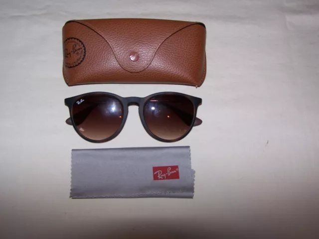Ray-Ban Erika Tortoise Brown Gradient Polarized Sunglasses w/ Case & Cloth