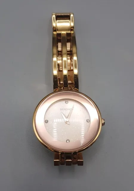 Ladies Sekonda Watch Rose Gold Pink Sparkle Watch Face & Swarovski Crystals U5S5