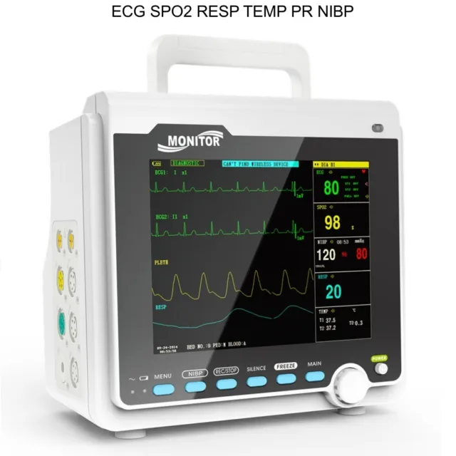 CMS6000 Patientenmonitor Vitalfunktionen Herzmaschine EKG NIBP SPO2 RESP TEMP PR
