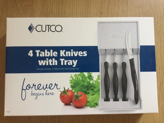 4 Piece Set Cutco 1759 Table Steak Knife Made in USA & Wall Rack Holder