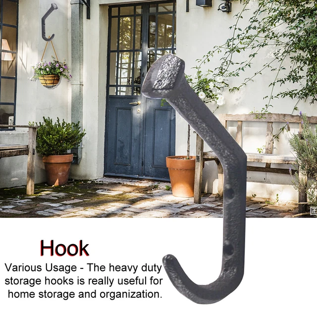 Door Home Decor Wall Mount Heavy Duty Storage Multiuse Coat Hooks Cast Iron