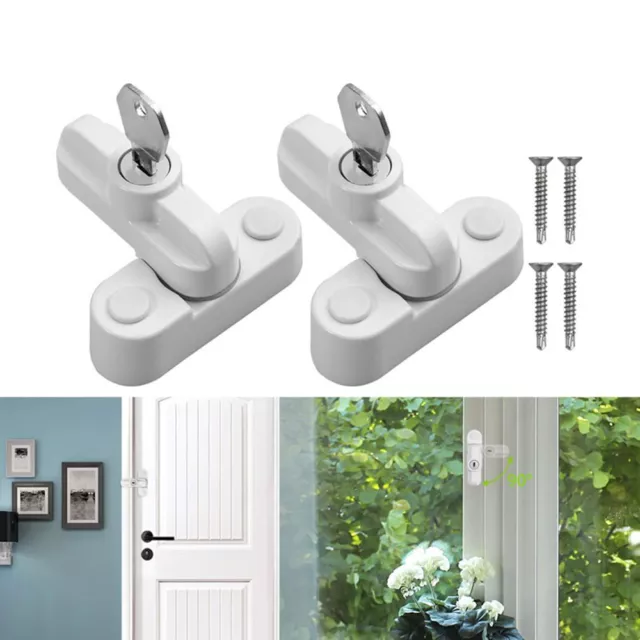 Door and Window T-lock Window Restrictor Door Sash Jammer With Key Safety Locks