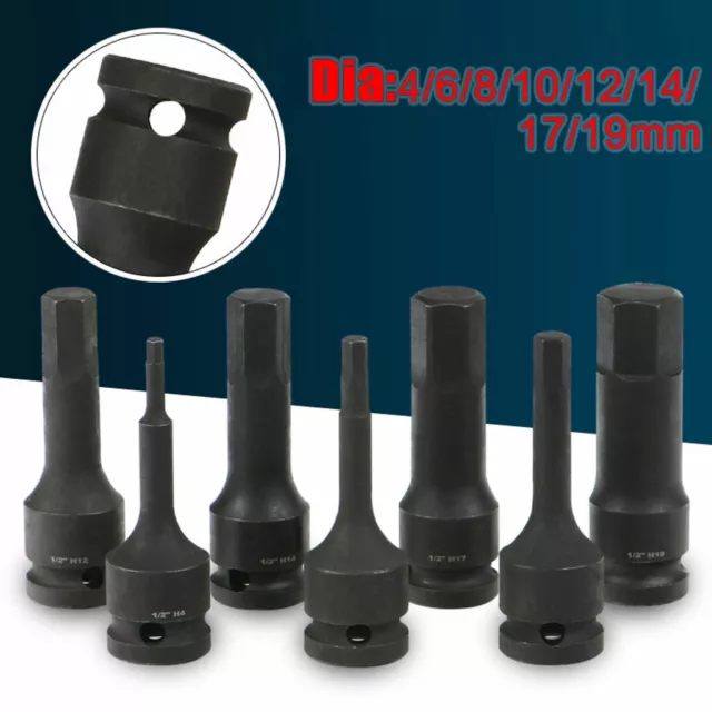 1/2" Drive Impact Hex Bit Socket Heavy Duty 17-42mm For Nut Bolt Allen Key Deep