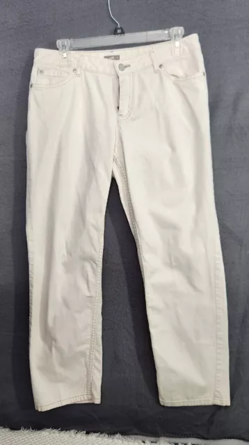 J. Jill Womens Straight Leg Jeans Off White Cotton Denim Stretch Size 8