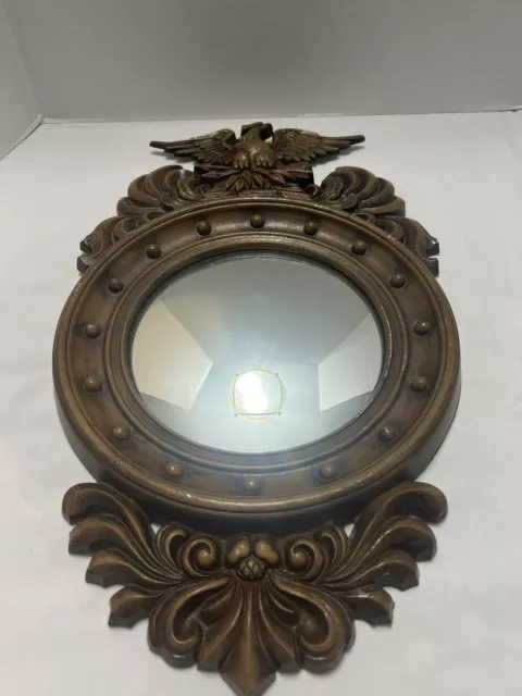 Vintage Federal Metal Convex Bull-Eye Eagle Metal Framed Mirror