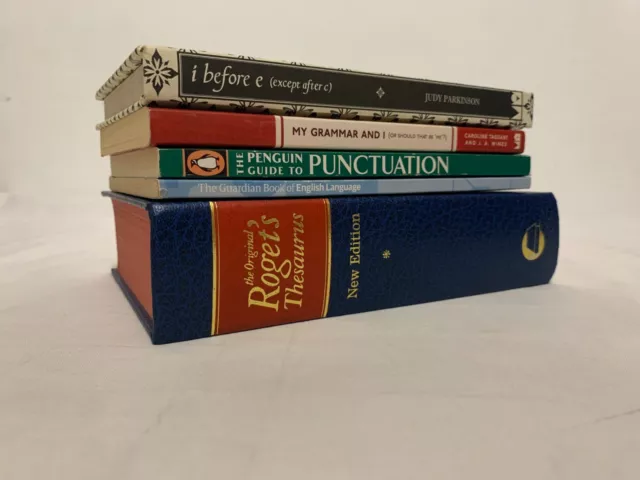 5x English Language Books Roget's Thesaurus My Grammar & I Guide to Punctuation