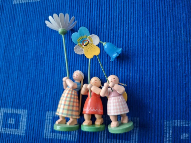 3 Stück Blumenkinder Wendt und Kühn, Erzgebirge