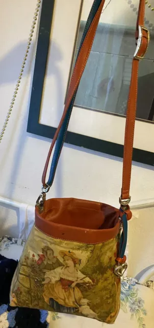 BRIGHTON JODI  Burnt Orange Romantic & Victorian 2 in 1 Reversible Shoulder Bag