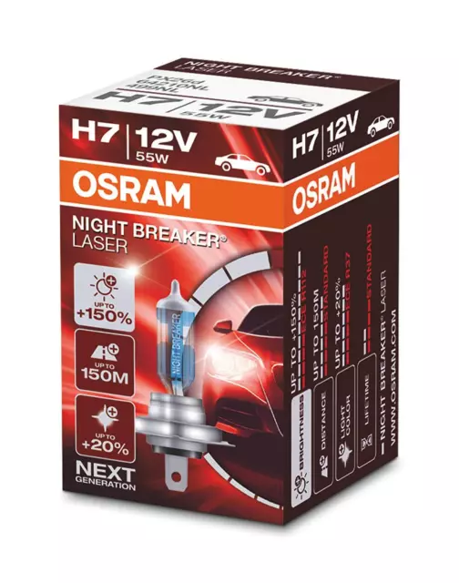 Osram H7 Night Breaker Laser Next Generation +150% 12V 55W PX26D coche moto