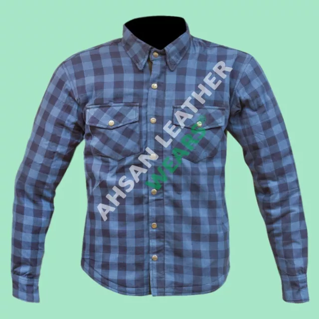 Camisa de franela de motocicleta para hombre DuPont™ Kevlar® forrada/CE...