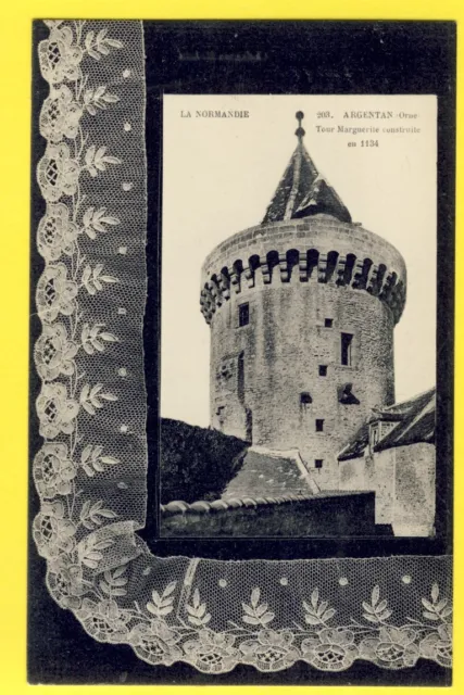cpa Normandy 61 - SILVERAN Marguerite Tower Band SILK SCHOOL LACE FABRIC
