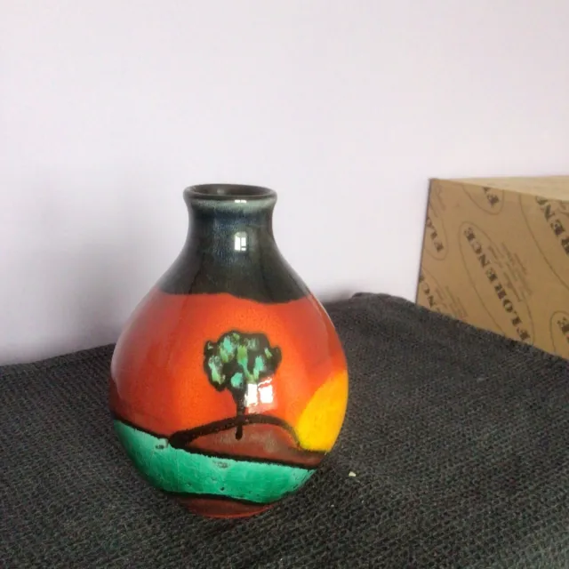Poole Pottery Bud Vase In Abstract Design 13.5 CM SIGNED very unusual pattern