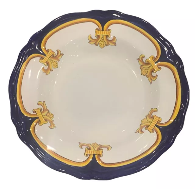 Deruta Italy Majolica Italian Pottery GIGLIO DORO 10” Large Rim Soup/Pasta Bowl