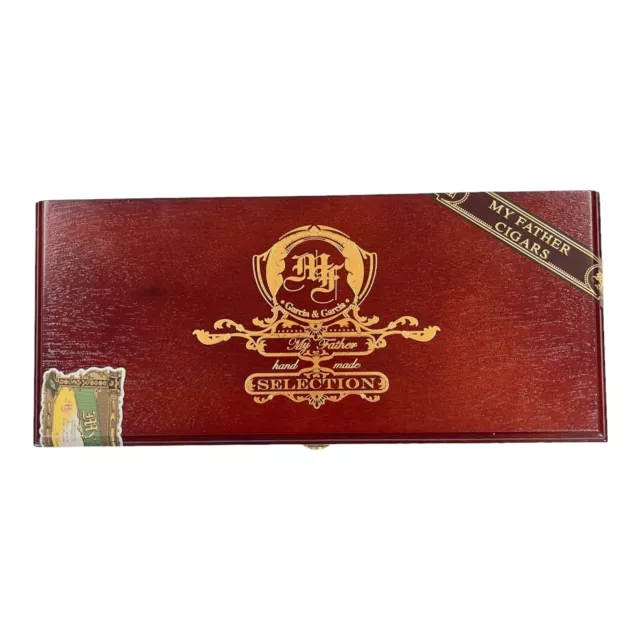 My Father Cigars Garcia Selection Toro Empty Wooden Cigar Box w/Cutter & Lighter