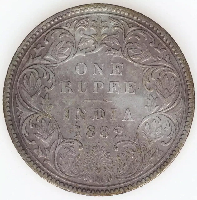 1882 Indian Silver RUPEE  XF Type I Reverse