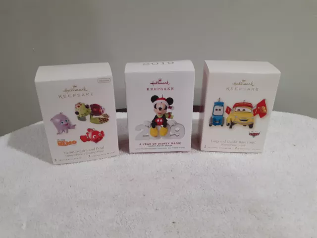 2008 Hallmark Keepsake Disney Ornaments (3): Mickey, Nemo, Luigi, Guido