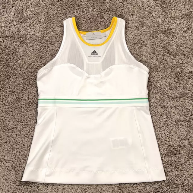 Adidas Stella McCartney Womens 40 White Yellow Tennis Racerback Tank Barricade