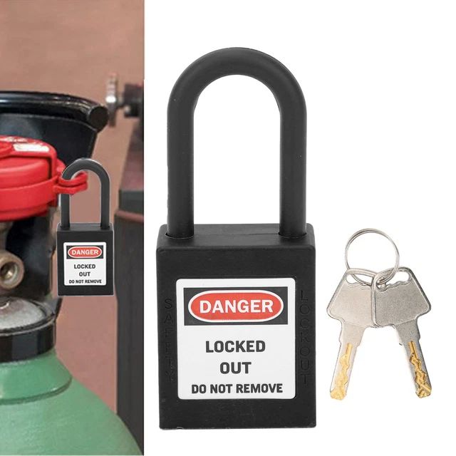 Lucchetto di sicurezza isolato 38 mm blocco etichetta nylon resistente alla corrosione Regno Unito